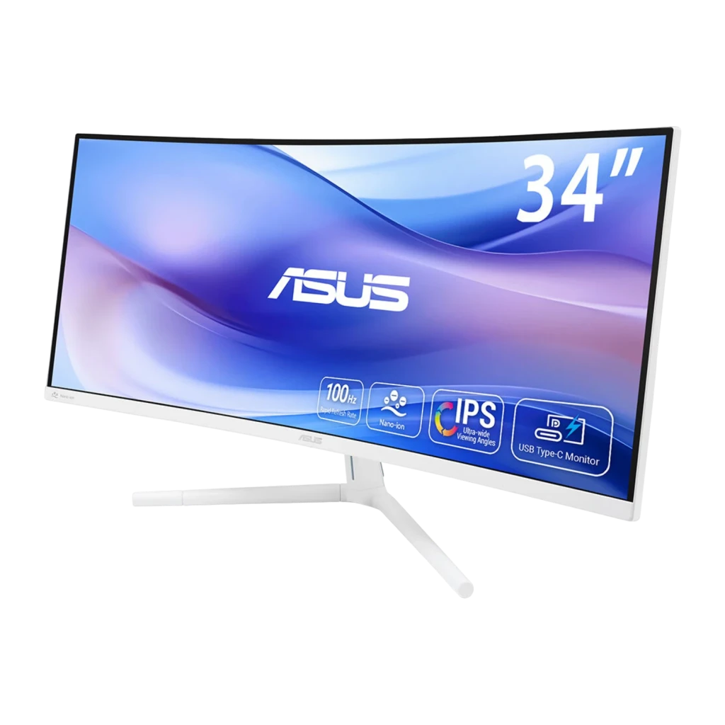 Asus Blanco Monitor Eyecare Vu34wcip-W 34 Pulgadas 1500R Wqhd 3440X1440 Va 100Hz