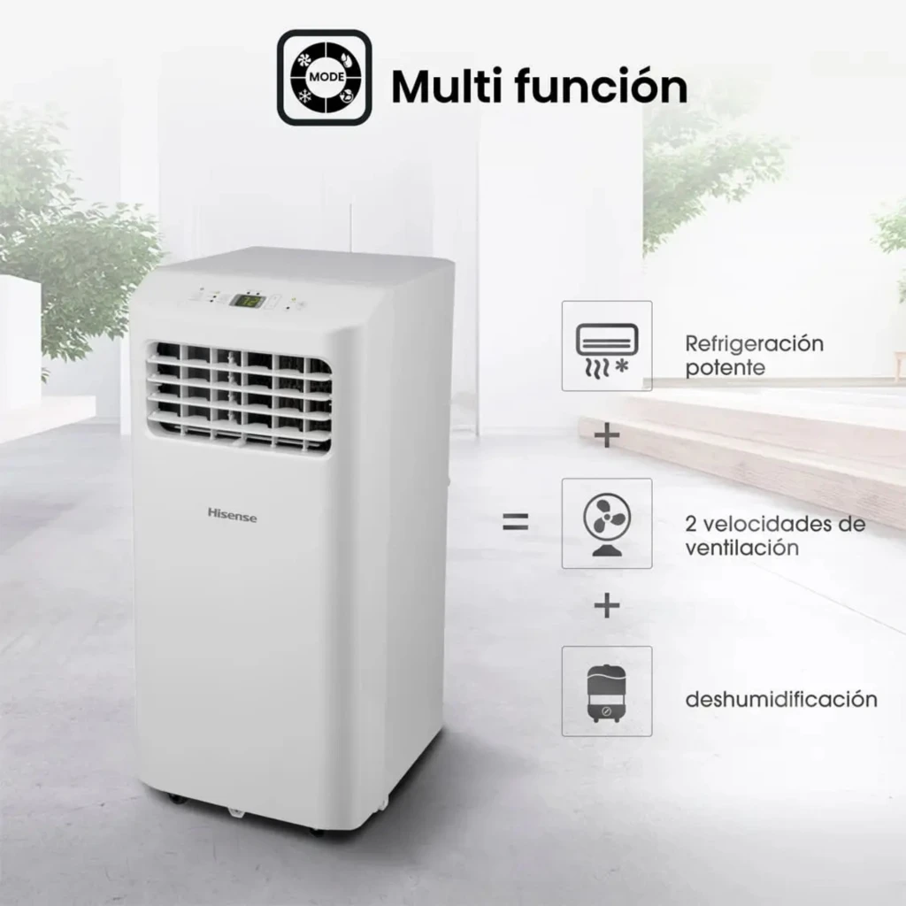 Hisense Patagonia APH12QC ar condicionado portátil branco, design compacto com painel digital superior, grelha superior inclinada e alças laterais para - Item7