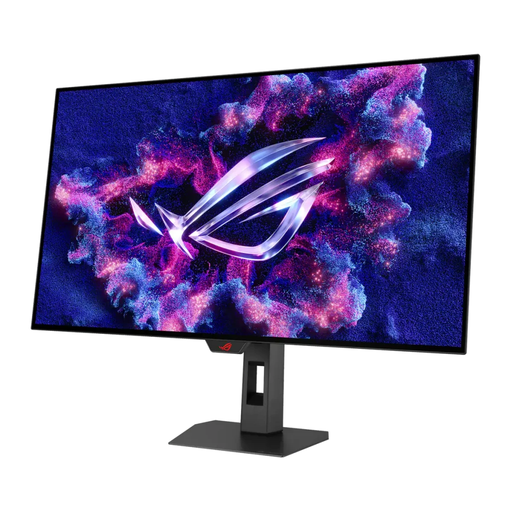 Monitor ASUS ROG Strix OLED XG32UCWG 32 pulgadas, panel OLED 4K, marcos delgados, logo ROG iluminado, base robusta ajustable, frecuencia 165 Hz