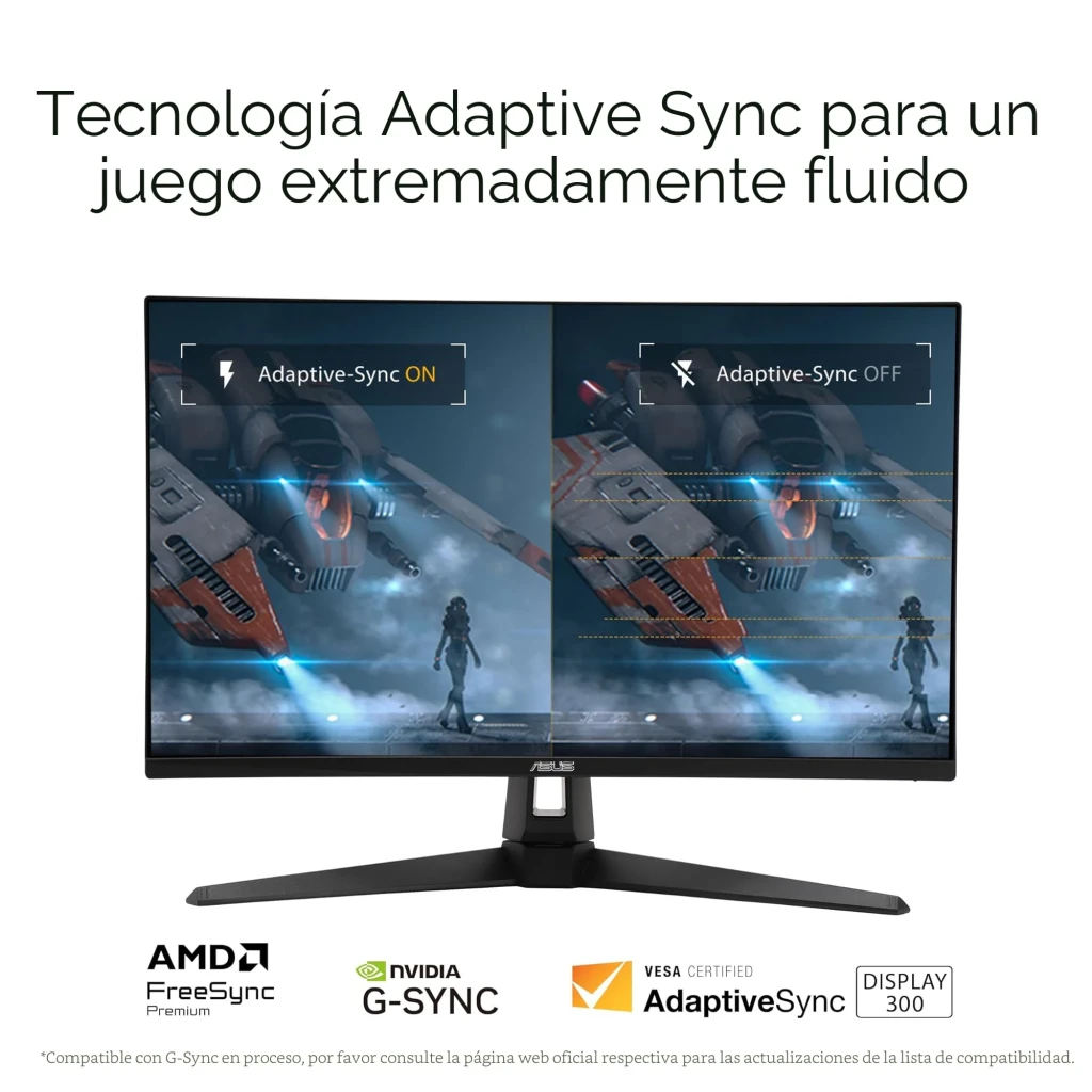 Monitor ASUS TUF Gaming VG259QMRL5A 24.5 pulgadas FHD con panel Fast IPS, 310Hz y 1ms GTG; biseles delgados y soporte en V; Adaptive Sync activo en pantalla