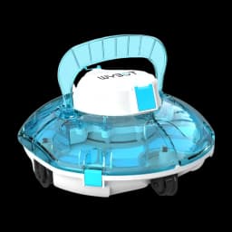 Wybot Winny 200 Robot Limpiafondos Inalámbrico 30 W IPX8 en color blanco y azul, carcasa transparente, asa ergonómica, ruedas inferiores y diseño compacto