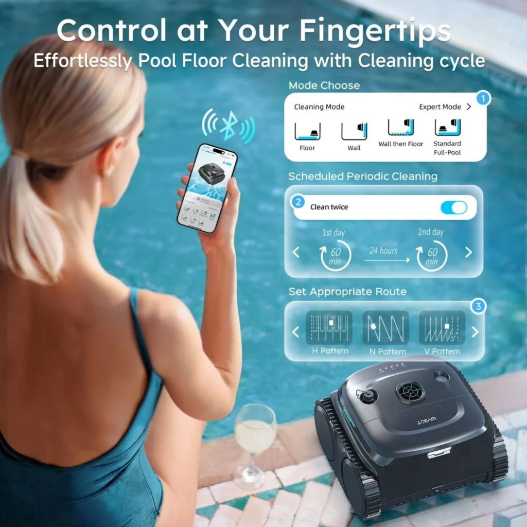 Wybot C2 Pro – Robô de limpeza sem fios com esteiras robustas, jatos de água, luzes de status e app no smartphone para controle e monitoramento - Item1