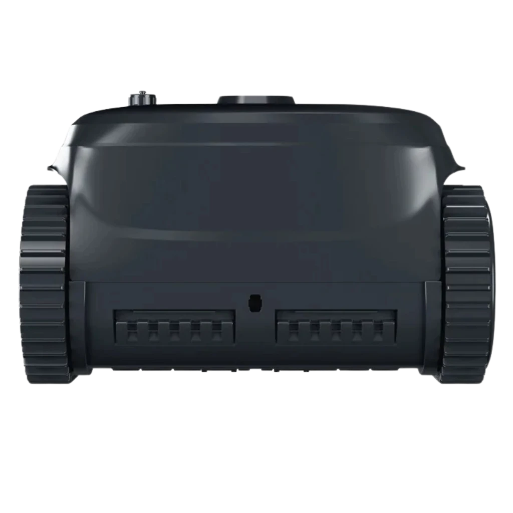 Wybot C2 Pro Vision robot nettoyeur de piscine noir compact, caméra frontale avec IA, chenilles latérales robustes, roues doubles et voyants LED intégrés - Ítem5