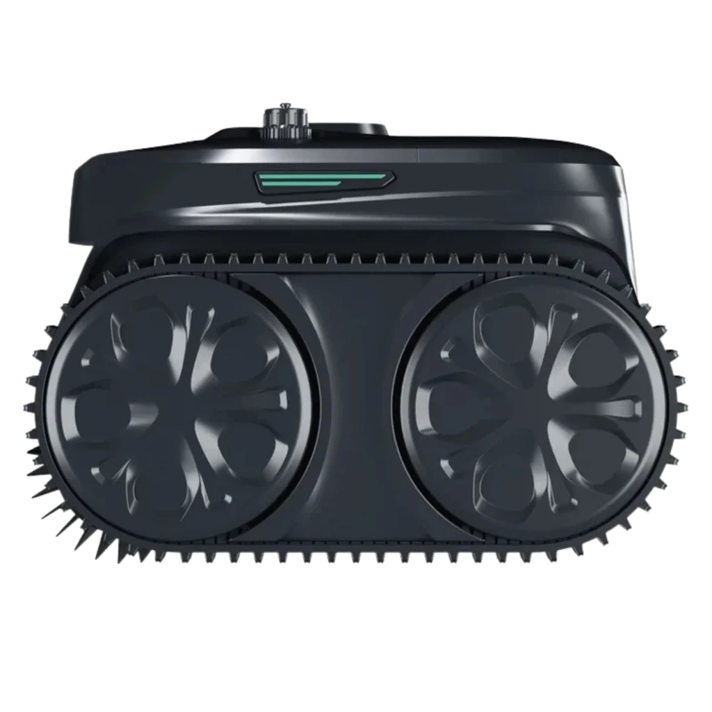 Wybot C2 Pro Vision robot nettoyeur de piscine noir compact, caméra frontale avec IA, chenilles latérales robustes, roues doubles et voyants LED intégrés - Ítem2