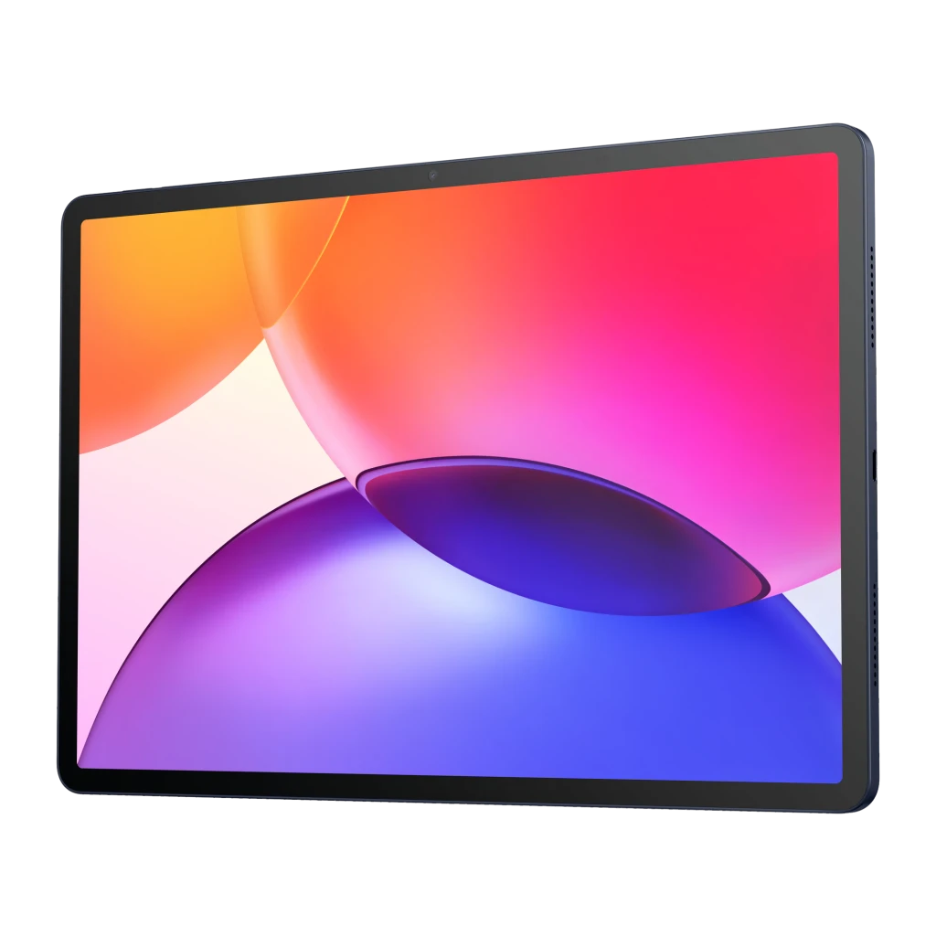 TCL TAB A1 Plus 12,2 com tela IPS 120Hz sem bordas aparentes, câmera traseira centralizada, corpo azul escuro e logo TCL A1 Plus na frontal - Item2