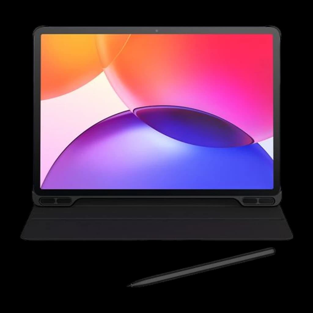 TCL Tab A1 Plus 12,2 LCD IPS 120Hz con funda tipo soporte y T-pen 2; biseles finos, diseño delgado en negro y altavoces frontales duales