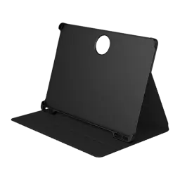 Funda negra tipo folio para TCL Tab A1 Plus con soporte plegable, bordes reforzados y recortes precisos para cámara y puertos, incluye ranura para T-pen