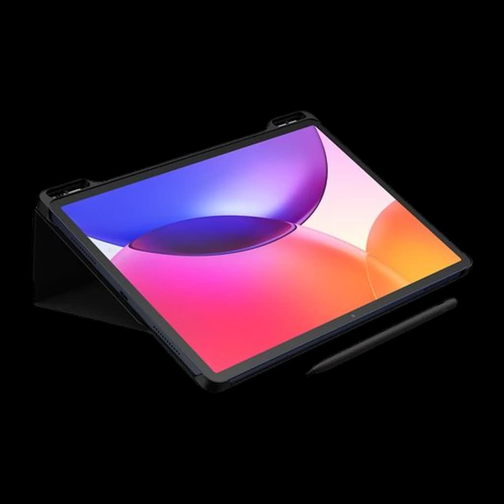 Tableta TCL Tab A1 Plus 12,2 LCD IPS 120Hz en funda tipo atril, incluye T-pen 2; diseño delgado negro con biseles finos y pantalla vibrante