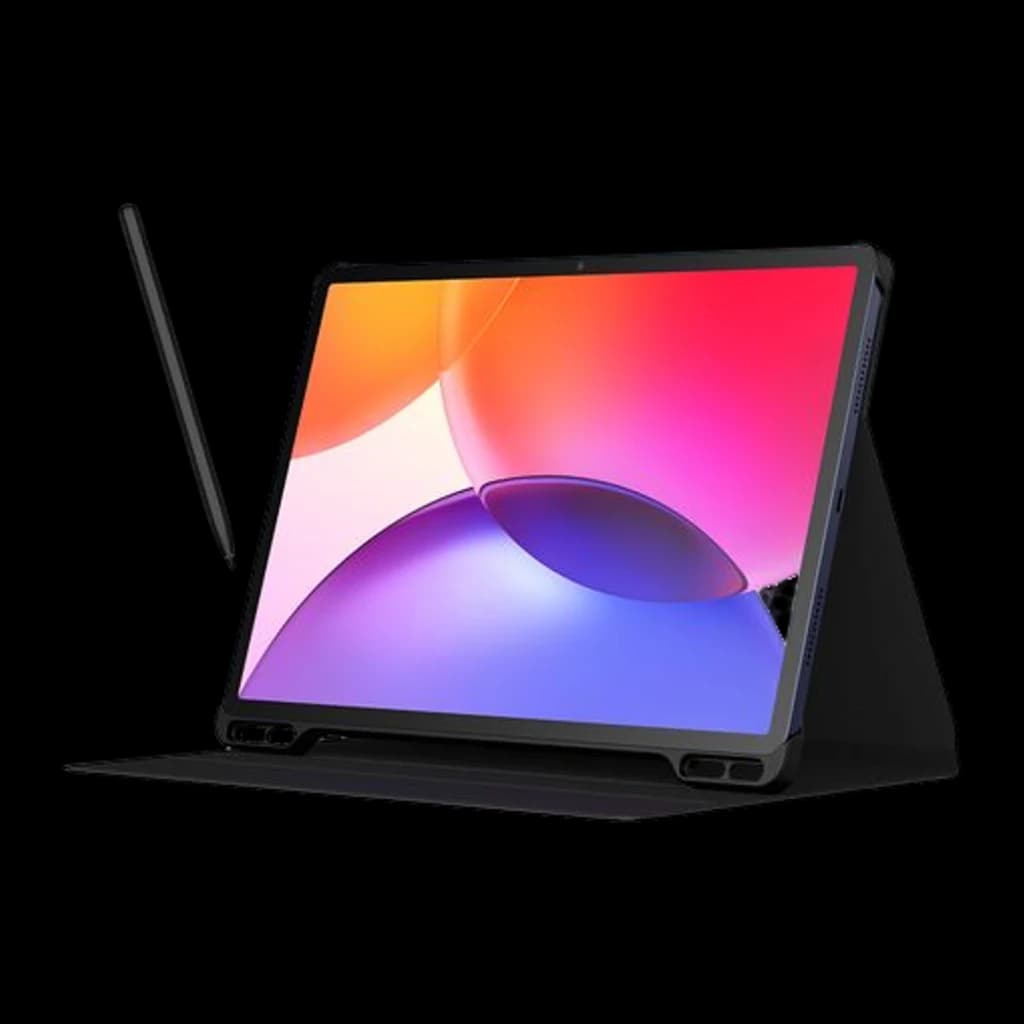 Tableta TCL Tab A1 Plus con pantalla 12,2 LCD IPS 120Hz, biseles finos, funda tipo soporte plegable y lápiz T-pen 2 en color negro elegante