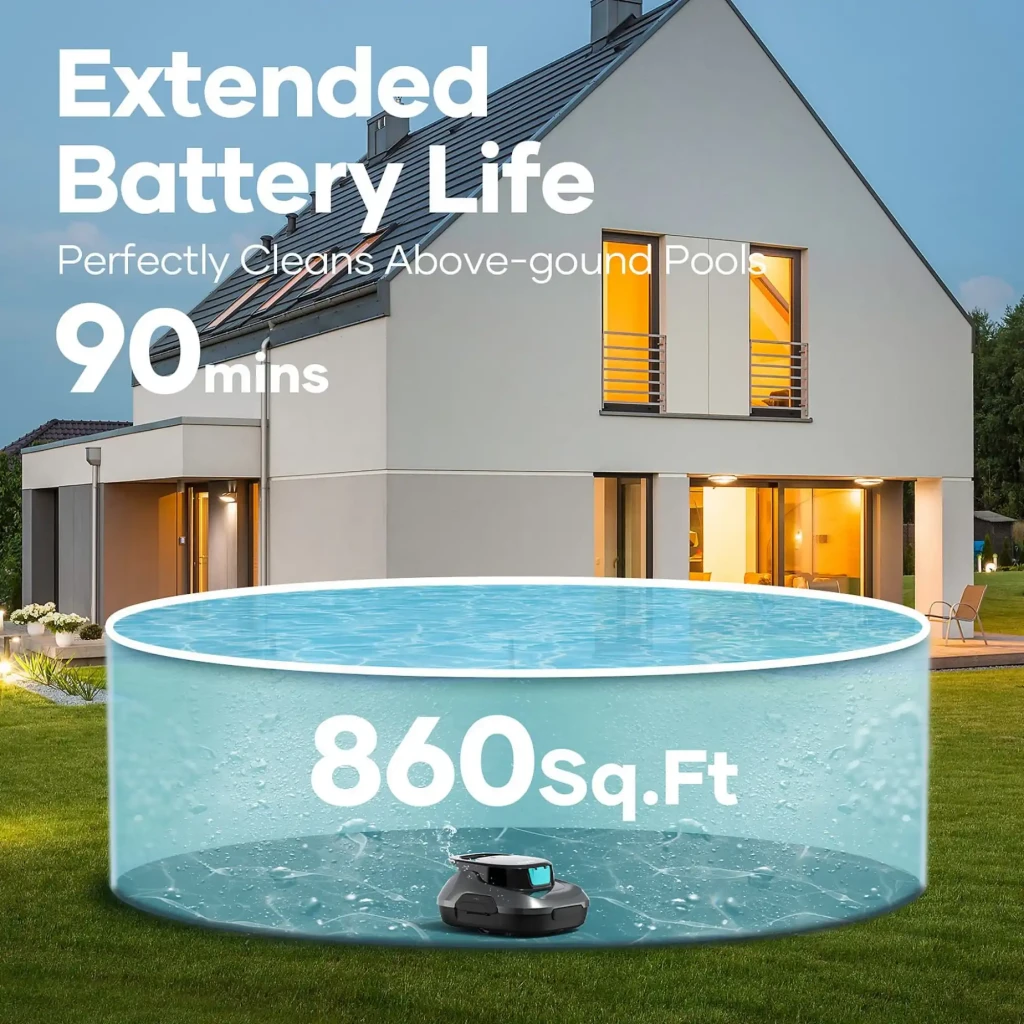 Aiper Scuba SE Robot Aspirador Inalámbrico Gris con cuerpo compacto bicolor, asa superior integrada y panel frontal con tapa turquesa, diseño moderno y - Ítem4