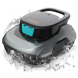 Aiper Scuba SE Robot Aspirador Inalámbrico Gris, diseño compacto y aerodinámico, carcasa gris con tapa negra, resistente al agua con salpicaduras visibles