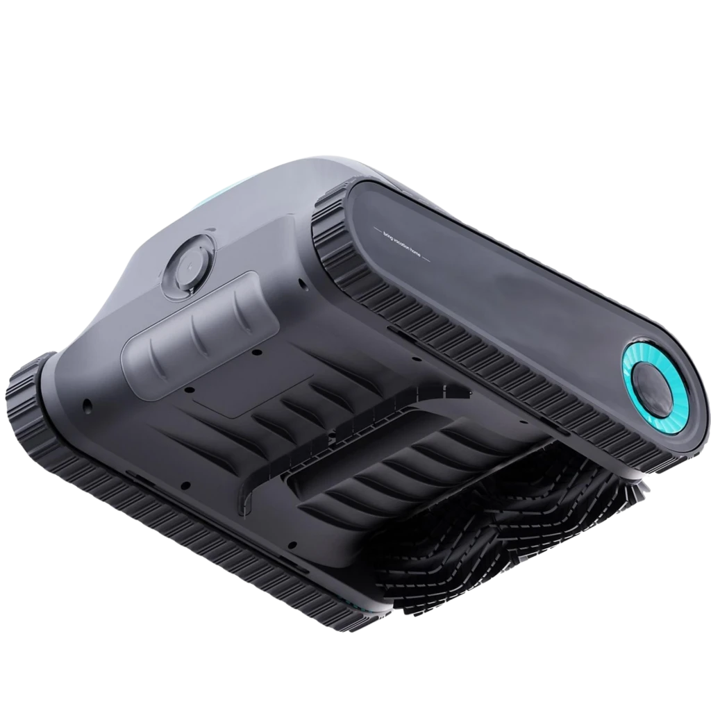 Aiper Scuba S1 2025 Robot Aspirador WavePath 2.0 con acabado gris, orugas laterales robustas, cepillos frontales en V y panel superior con botón iluminado - Ítem2