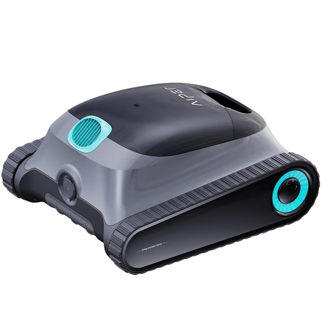 Aiper Scuba S1 2025 Robot Aspirador WavePath 2.0 con acabado gris, orugas laterales robustas, cepillos frontales en V y panel superior con botón iluminado - Ítem1