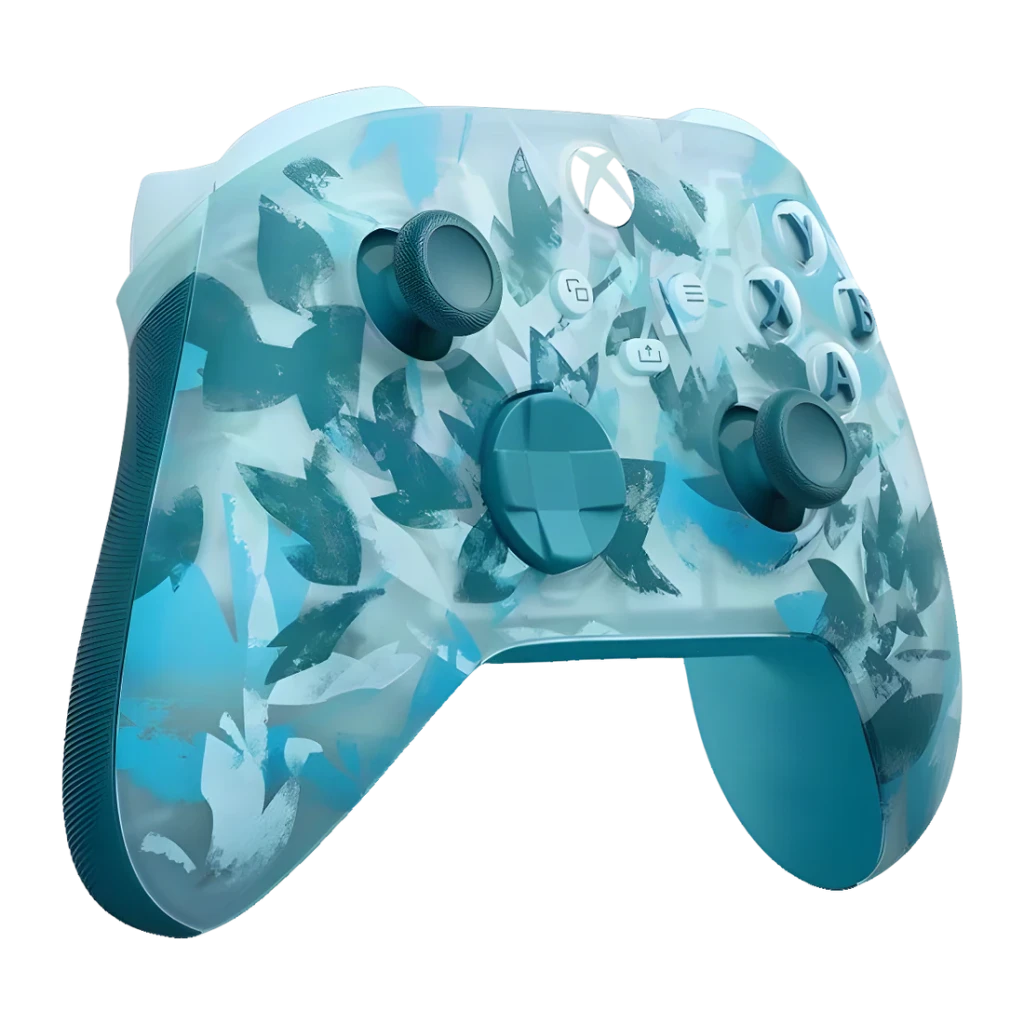 Manette de jeu Microsoft Xbox Wireless Controller Ice Breaker Special Edition Turquoise, détail: motif camouflage turquoise