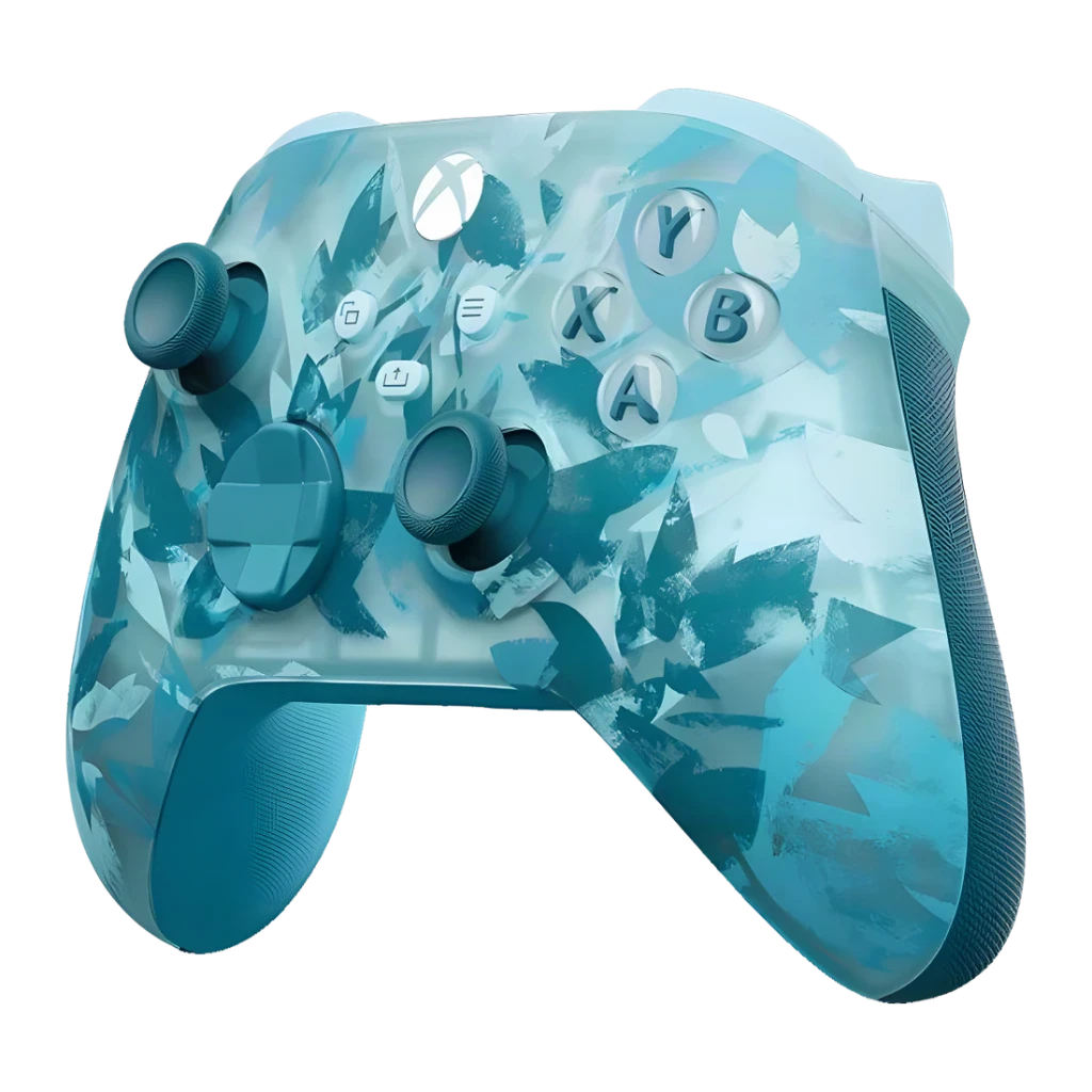 Manette de jeu Microsoft Xbox Wireless Controller Ice Breaker Special Edition Turquoise, détail: motif cristaux de glace