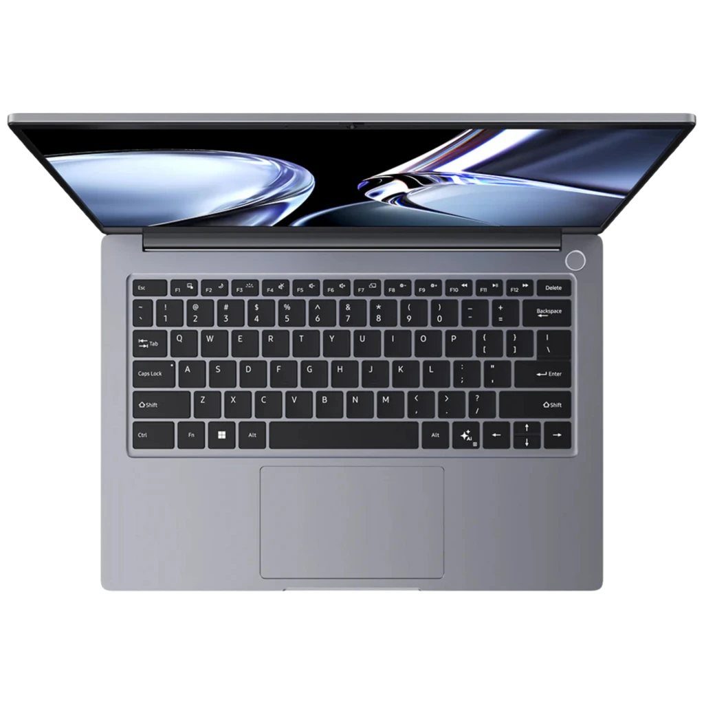 Chuwi CoreBook Air 14 pol em alumínio cinza, tela fina com bordas estreitas, teclado retroiluminado e touchpad amplo; design moderno e minimalista - Item4
