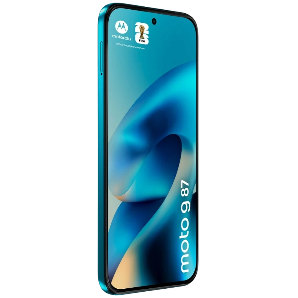 Motorola Moto G87 5G Blue Atoll con pantalla perforada, triple cámara trasera destacada y módulo grande; texto 200 MP en la pantalla, diseño azul mate - Ítem3