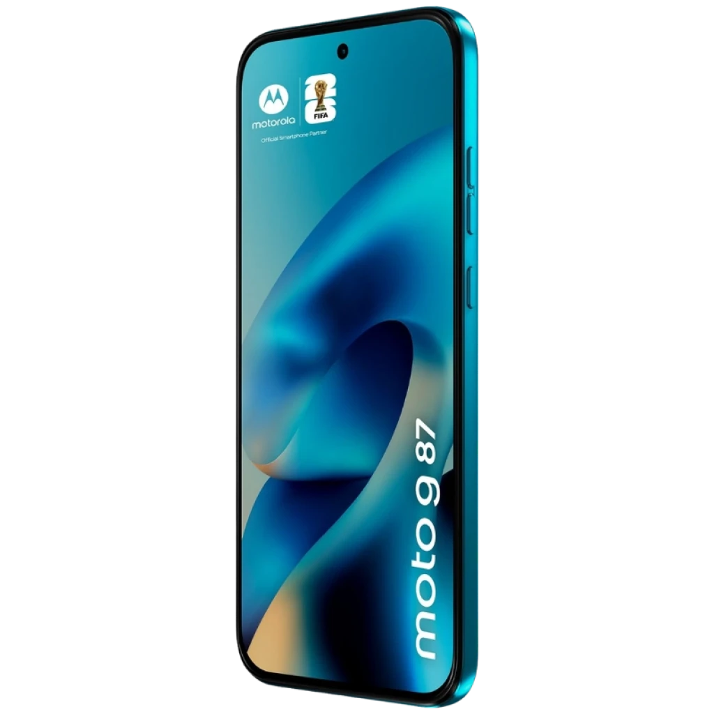 Motorola Moto G87 5G Blue Atoll con pantalla perforada, triple cámara trasera destacada y módulo grande; texto 200 MP en la pantalla, diseño azul mate - Ítem2