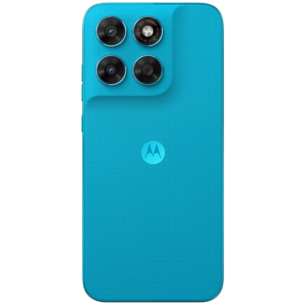 Motorola Moto G87 5G Blue Atoll con pantalla perforada, triple cámara trasera destacada y módulo grande; texto 200 MP en la pantalla, diseño azul mate - Ítem6