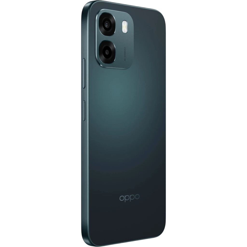 OPPO A6 5G 256 GB Negro, pantalla amplia con biseles finos, doble cámara trasera con anillos destacados, frontal con agujero para la cámara, diseño elegante - Ítem5