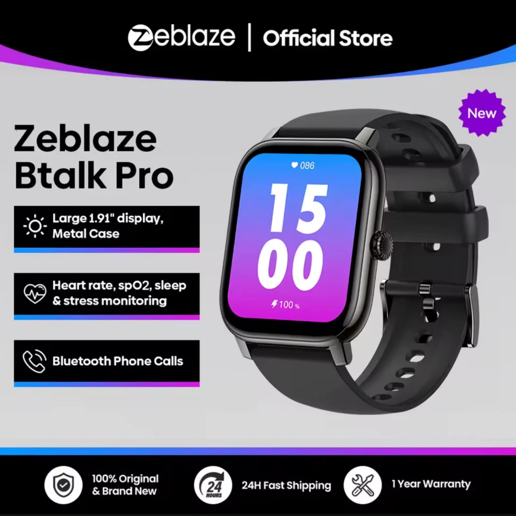 Relógio inteligente dourado com caixa retangular, ecrã AMOLED 1,43 pol, mostrador preto com contadores, coroa lateral e bracelete rosa suave IP68 - Item3