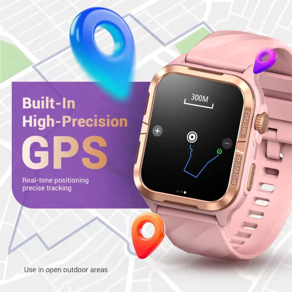 Blackview W10 Pro smartwatch rosa com caixa dourada, tela grande colorida com mostrador artístico, pulseira silicone ajustável, design robusto IP68 - Item3