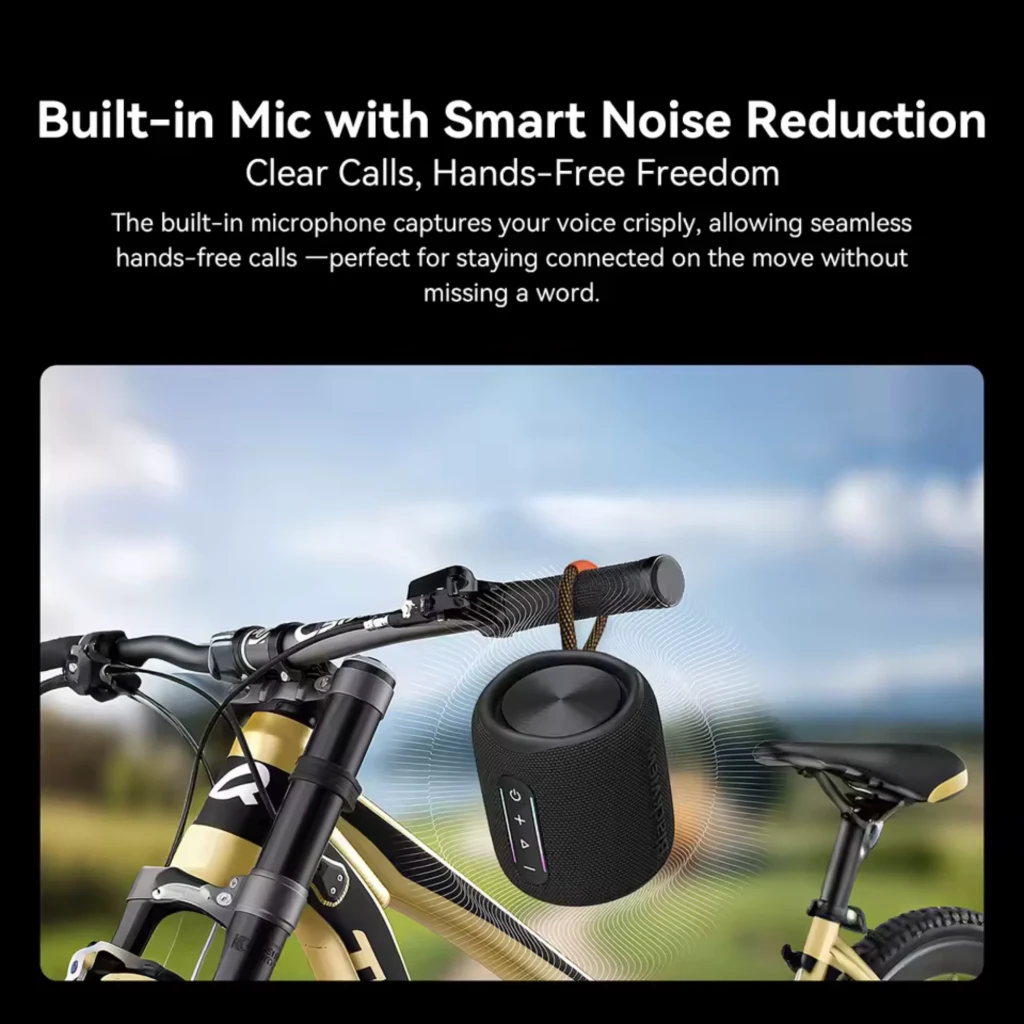 Blackview AuraBass 2 enceinte compacte noire 10 W avec tissu maillé, panneau tactile central avec LED RVB verticales, boutons plus lecture et alimentation - Ítem3