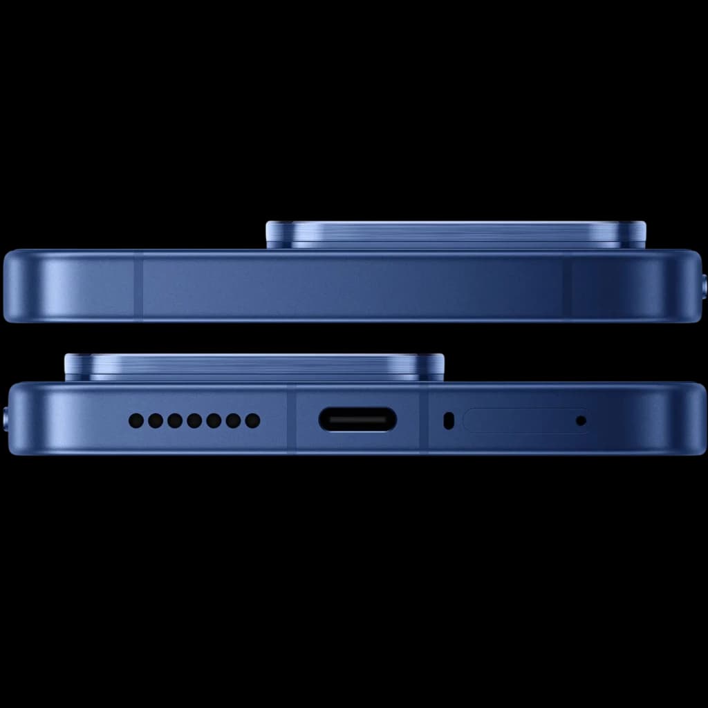 Xiaomi 17T Pro 5G 512 GB Azul con marco metálico azul, módulo de cámara sobreelevado, altavoz, micrófono y puerto USB-C en bordes planos y elegantes