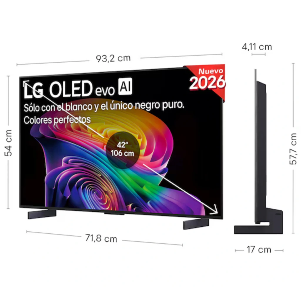 LG OLED42C66LB Smart TV OLED evo 42 4K com Alpha 11 AI, pretos puros, cores vivas, 33 milhões de pixels, design ultrafino, navegação fácil com controle - Item4