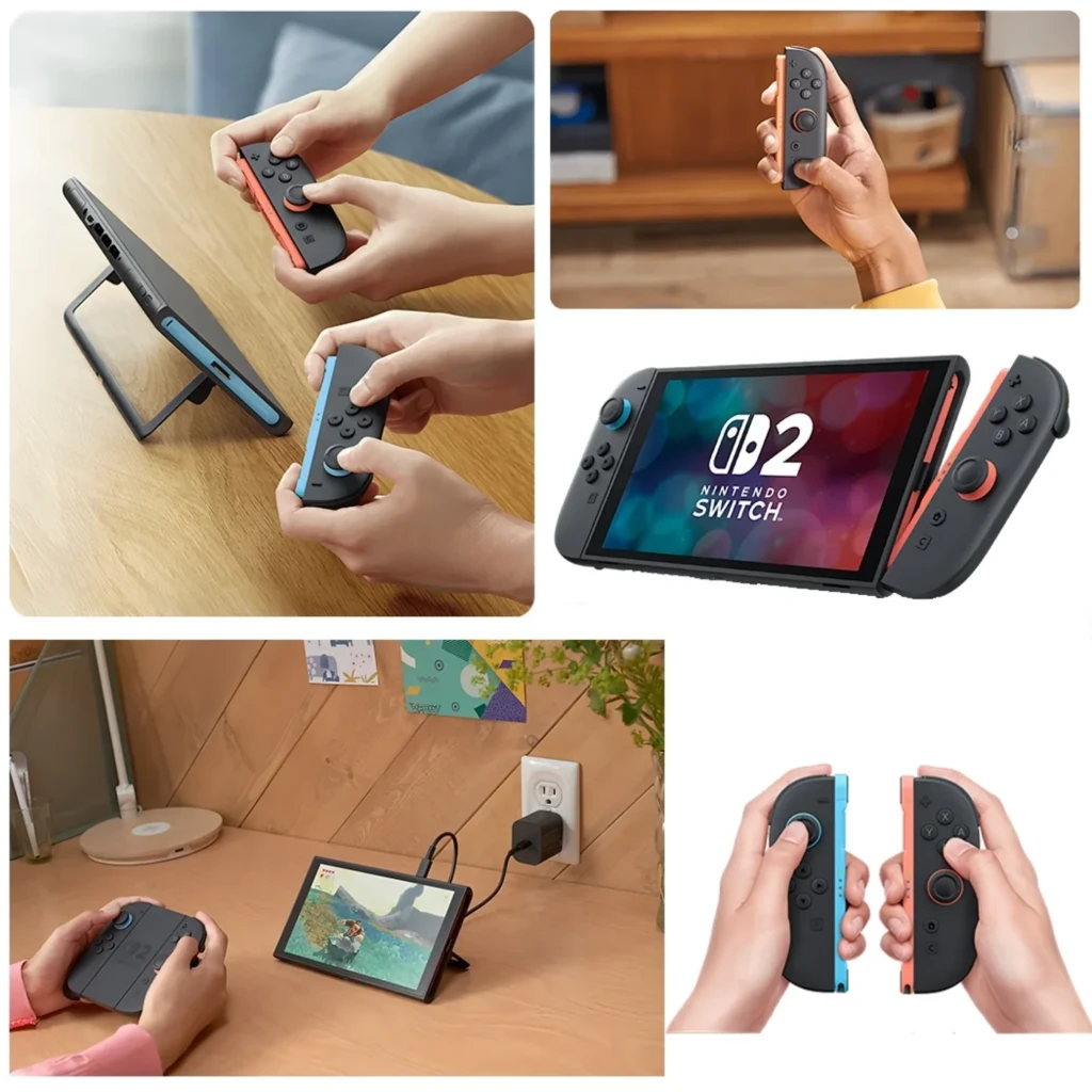 Conjunto Magnetic S2 com dois comandos sem fios azul e vermelho, botões ABXY, analógicos, LEDs de status e trilhos laterais compatíveis com Switch 2 - Item3