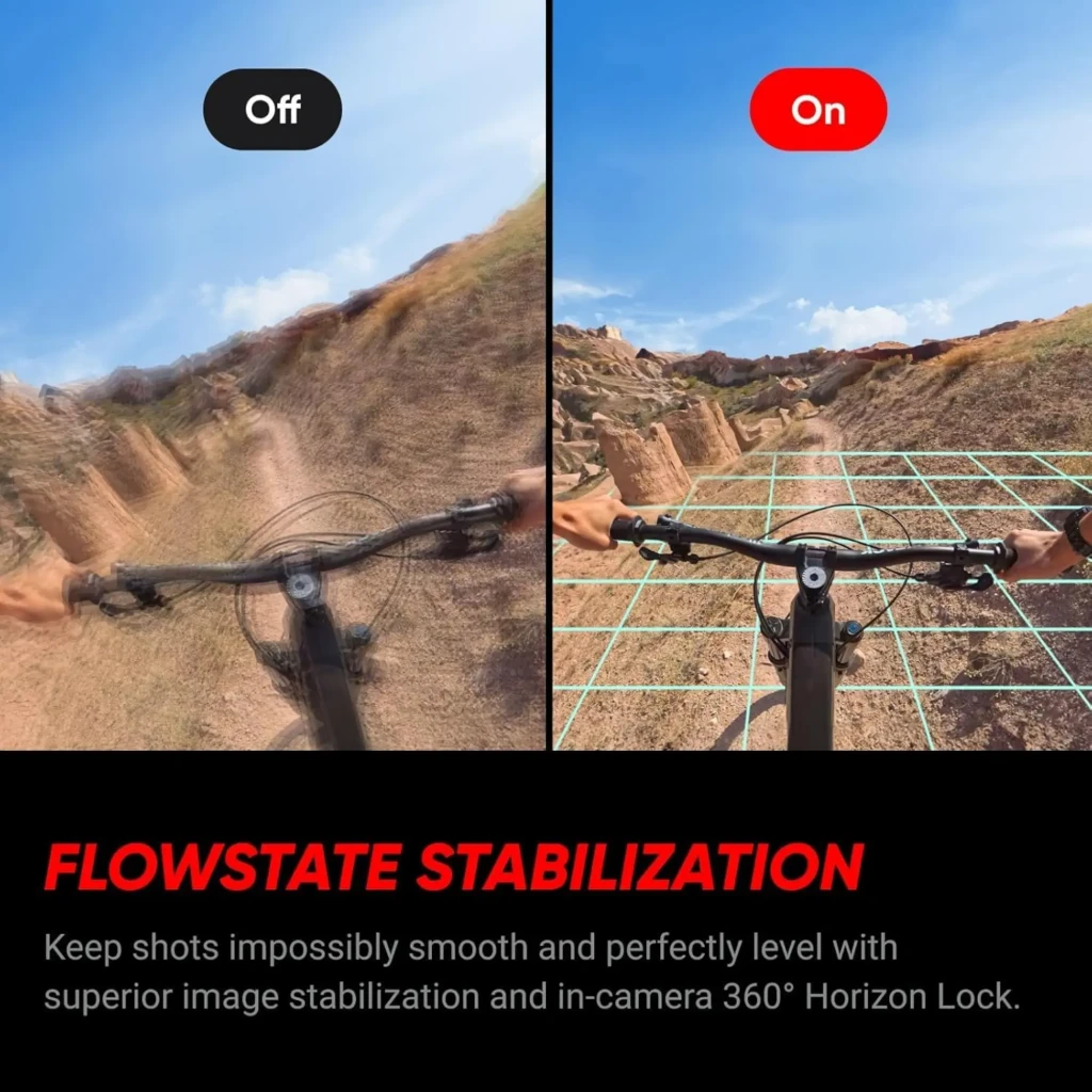 Cámara de acción Insta360 Ace Pro 2 con lente Leica, pantalla abatible, 8K, 50 MP, sumergible 12 m y estabilización FlowState; incluye base, tapa, cable y - Ítem4