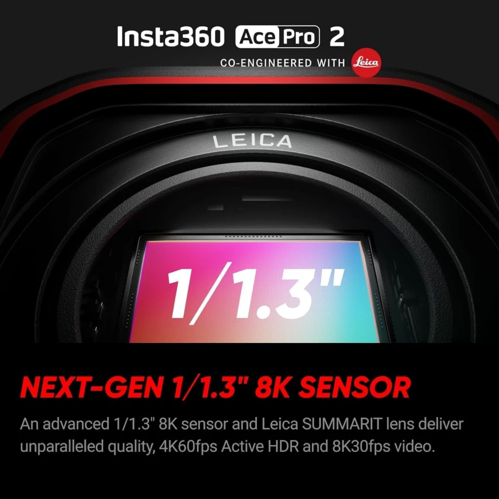 Cámara de acción Insta360 Ace Pro 2 con lente Leica, pantalla abatible, 8K, 50 MP, sumergible 12 m y estabilización FlowState; incluye base, tapa, cable y - Ítem6