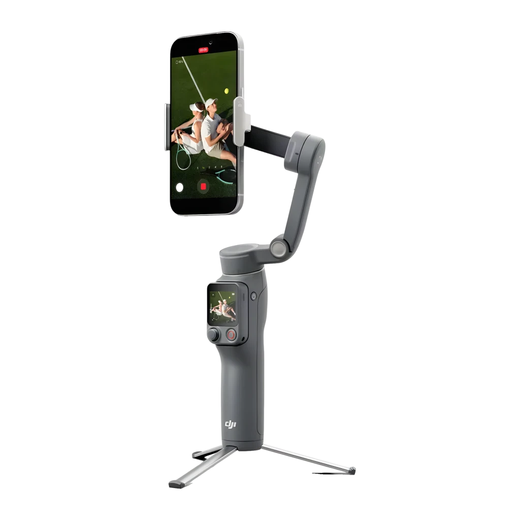Gimbal DJI Osmo Mobile 8P de 3 ejes, plegable, con mango extensible, trípode desmontable y control remoto; puerto USB-C y acabado gris compacto - Ítem2