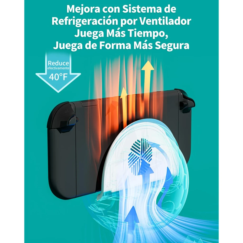Estação de carregamento Powkong Piranha for Switch 2 All-in-One Hybrid Station, infográfico: sistema de refrigeração