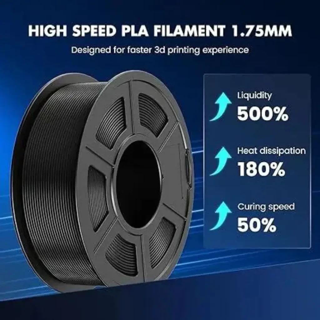 Carretel de filamento PLA+ preto SUNLU 1,75 mm 1 kg, acabamento uniforme, bobina robusta com enrolamento regular e tolerância ±0,02 mm - Item3