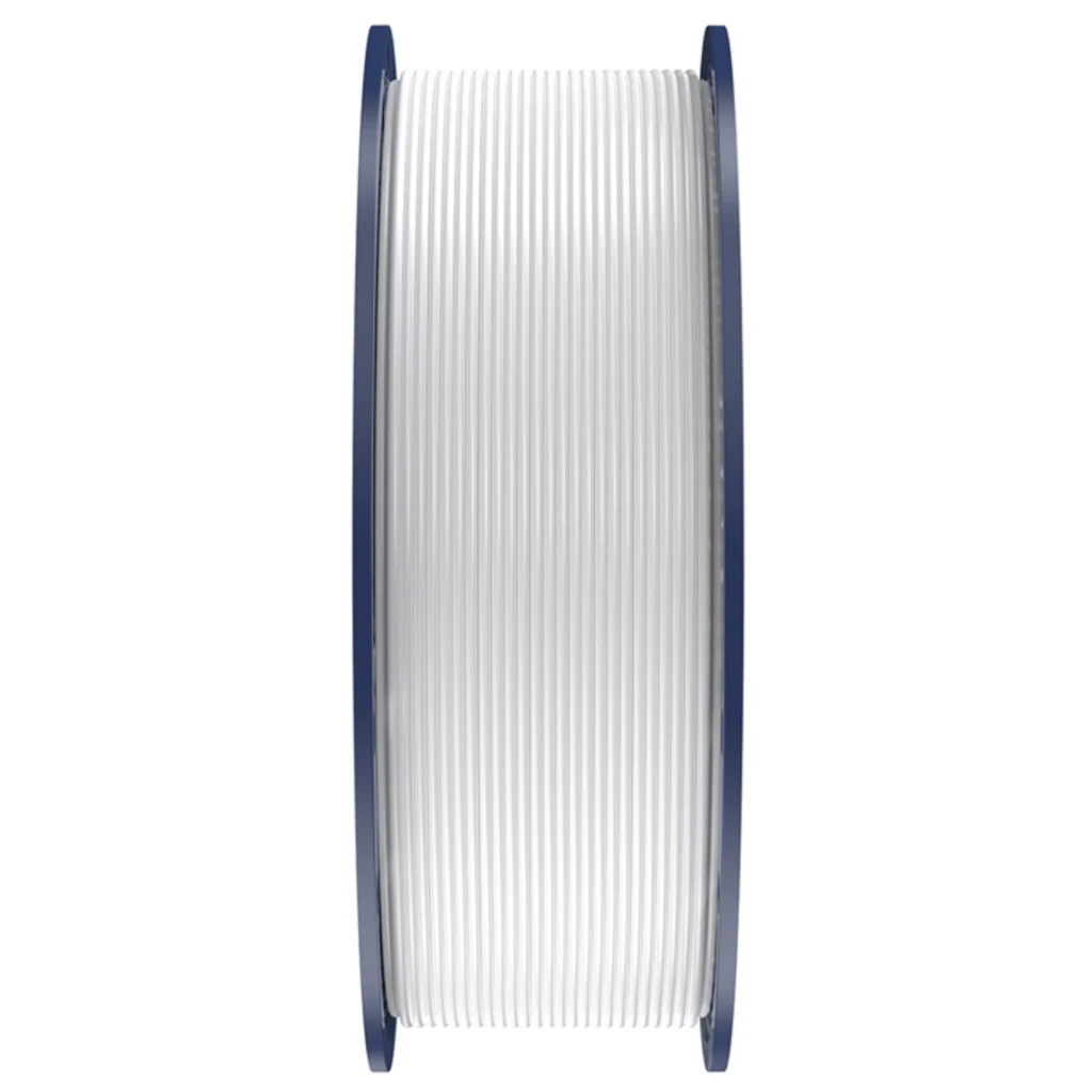 Carretel de filamento branco 1,75 mm em bobina ventilada cinza, enrolamento uniforme, rótulo frontal e furos de respiro para melhor dissipação e manuseio - Item3