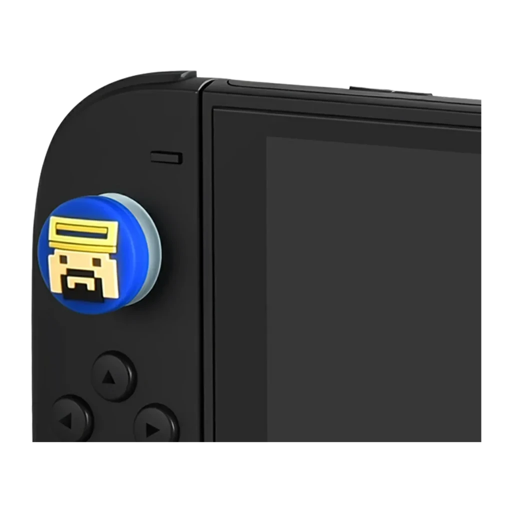 FUNLAB Switch 2 Thumb Grips Dave Collab Edition set de 4 grips para joystick con diseños pixel art en azul y marrón, textura antideslizante y relieve colorido - Ítem4