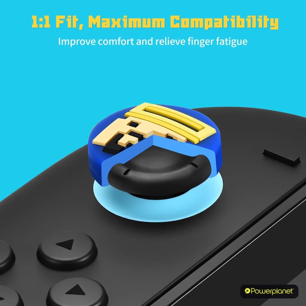 FUNLAB Switch 2 Thumb Grips Dave Collab Edition para Joy-Con: tapones azules con relieve amarillo y negro, ajuste 1:1, mejora agarre y confort, reduce fatiga