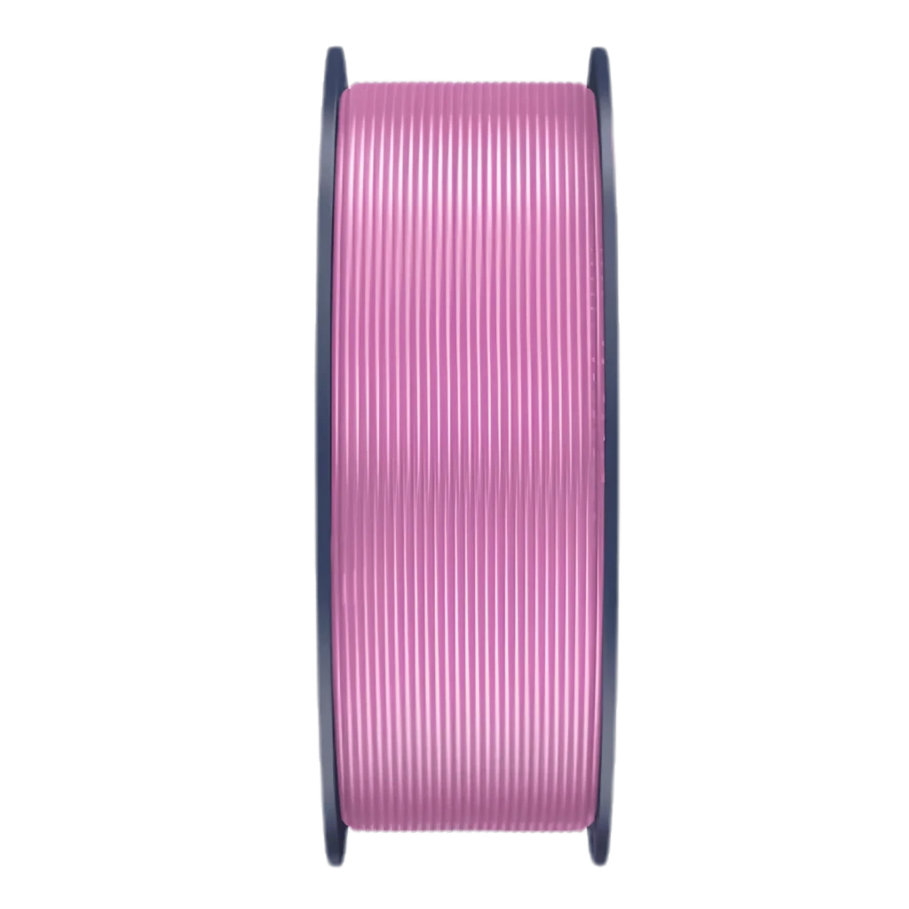 Filamento Sunlu PETG Rosa 1,75 mm 1 kg ±0,02 mm em carretel cinza ventilado, fio uniforme e brilhante; mini carro impresso rosa exibindo acabamento liso - Item2