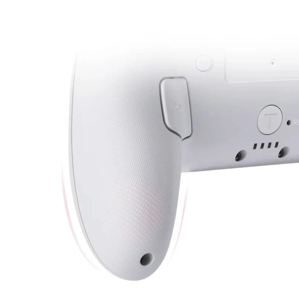 Empunhadura do Controlador sem fios FUNLAB Firefly Pro - Edição Cat Paw RGB em branco, textura antiderrapante, botão lateral, LEDs sutis na base