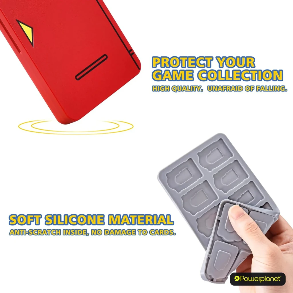 Estuche Funlab Switch Game Storage 24 Card Slots rojo, compacto y rígido, diseño tipo Pokédex con detalles impresos, cierre seguro y capacidad para 24 - Ítem2