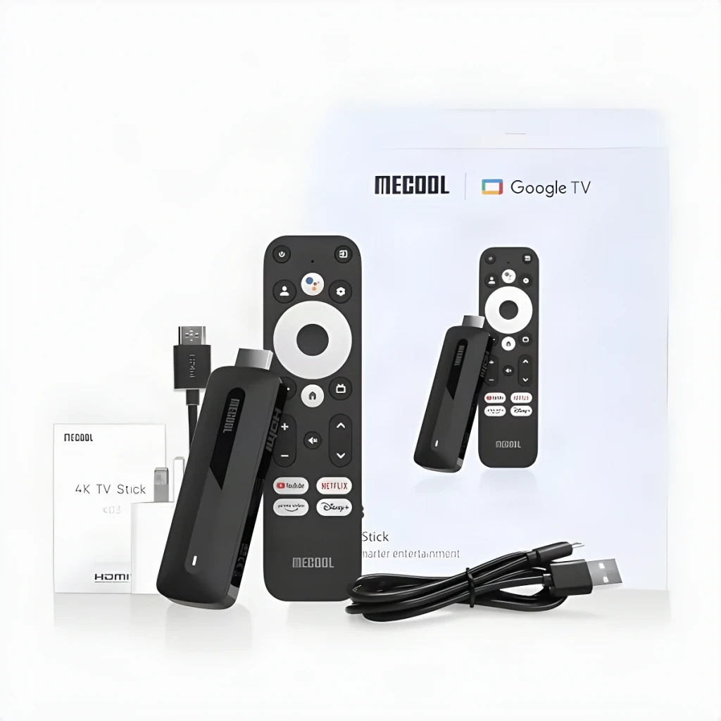 Lecteur Multimédia Mecool KD3 2Go/8Go 4K Android TV Wi-Fi Double Bande S905Y4, contenu boîte: stick HDMI, télécommande