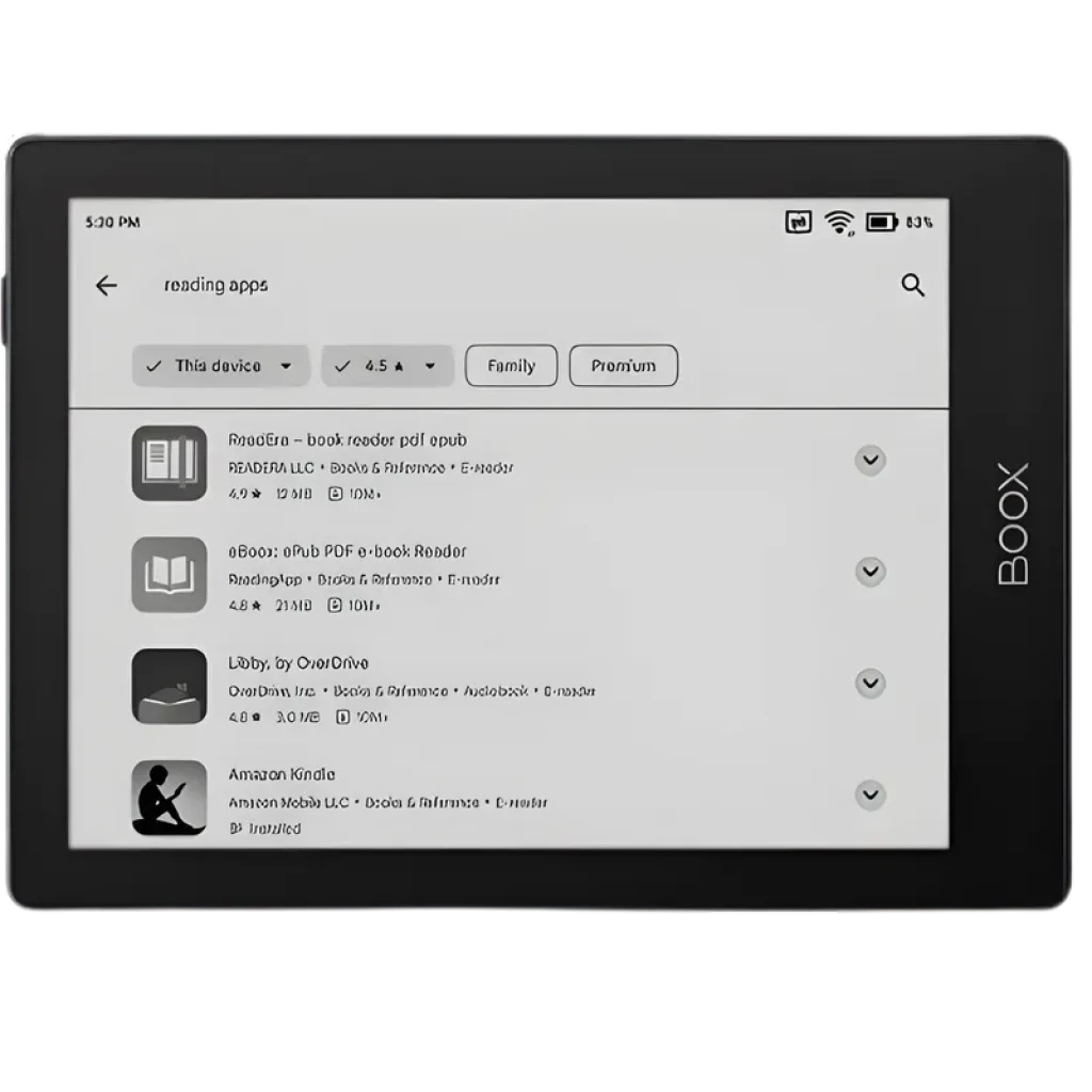 ONYX BOOX Go 6 Gen II eReader de 6 pulgadas, pantalla E Ink Carta 1300 en tonos grises, marco negro delgado, botones táctiles en pantalla y diseño compacto - Ítem5