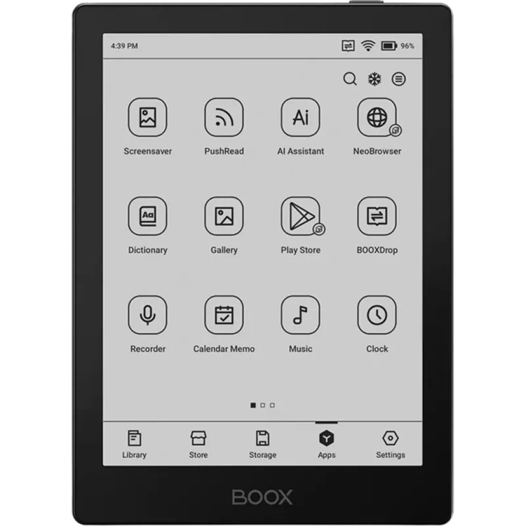 ONYX BOOX Go 6 Gen II eReader de 6 pulgadas, pantalla E Ink Carta 1300 en tonos grises, marco negro delgado, botones táctiles en pantalla y diseño compacto - Ítem3