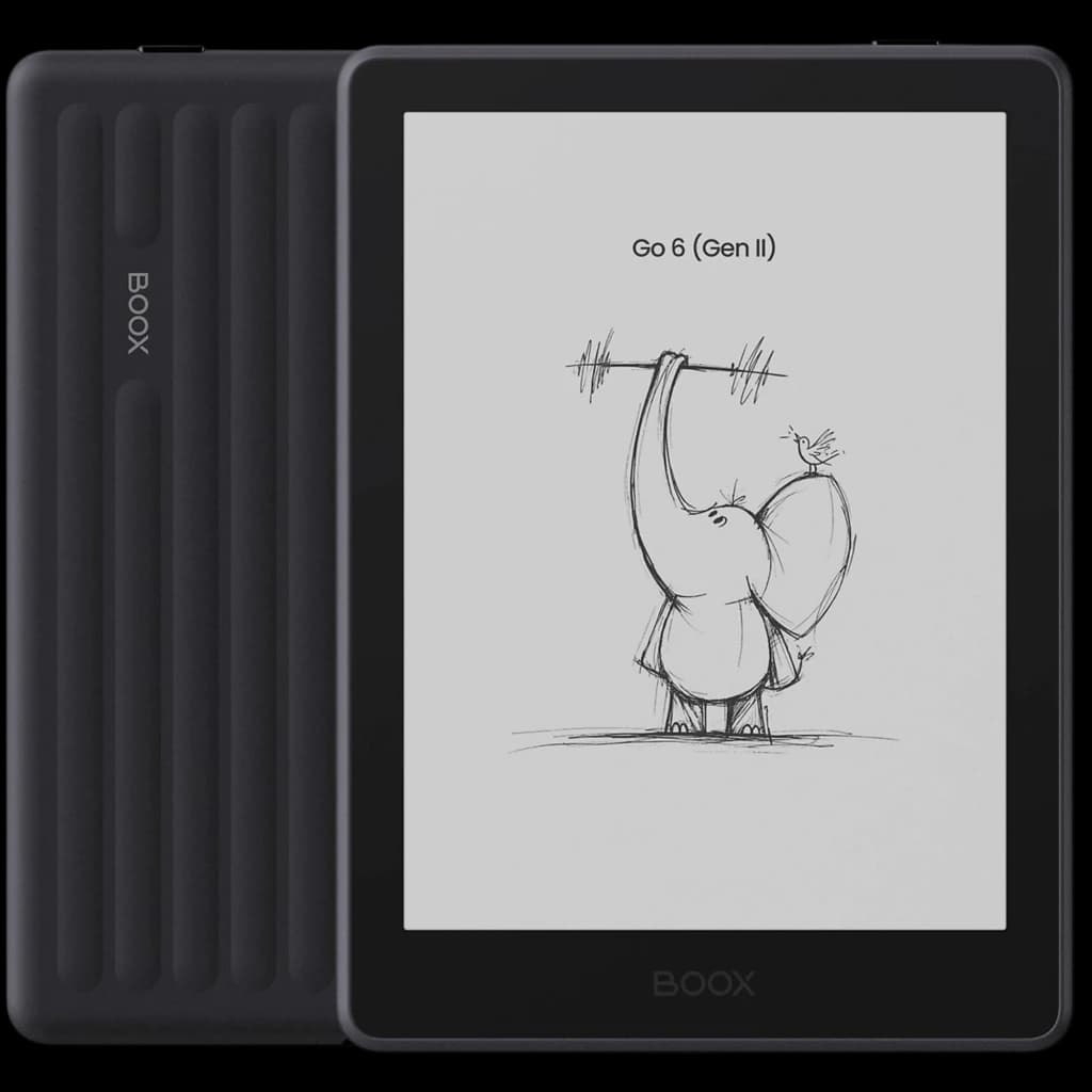 ONYX BOOX Go 6 Gen II eReader 6 pulgadas, carcasa negra texturizada, pantalla E Ink Carta 1300 con dibujo monocromo, bordes finos y 32 GB de almacenamiento
