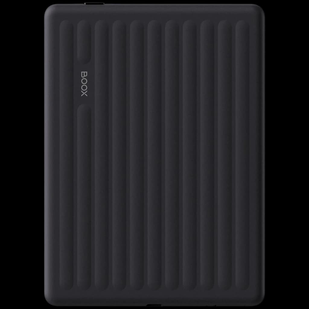 Funda trasera negra con textura acanalada vertical para ONYX BOOX Go 6 Gen II, acabado mate antideslizante que protege y mejora el agarre del eReader