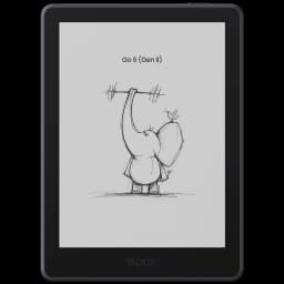 ONYX BOOX Go 6 Gen II eReader de 6 pulgadas, pantalla E Ink Carta 1300 en gris oscuro con biseles delgados y dibujo en blanco y negro en la pantalla