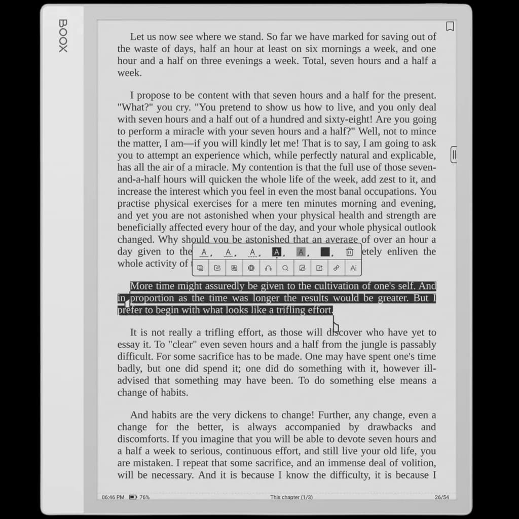 ONYX BOOX Note Max eReader 13,3" con pantalla E Ink Carta 1300, cuerpo gris, biseles delgados, interfaz táctil con selección de texto y controles en pantalla
