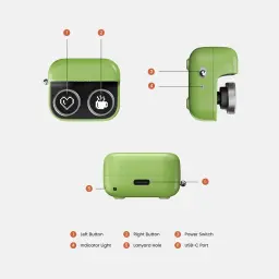 Onyx Boox Cargador Inalámbrico para BOOX Tappy Pasapáginas verde, compacto con botones laterales, luz indicadora, interruptor, orificio para correa y puerto