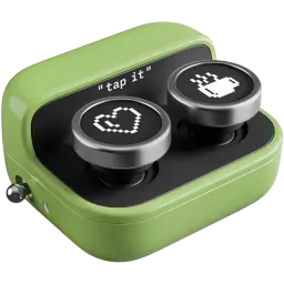 Onyx Boox Cargador Inalámbrico para BOOX Tappy Pasapáginas en verde, base magnética con dos botones circulares y pantallas LED con iconos pixelados